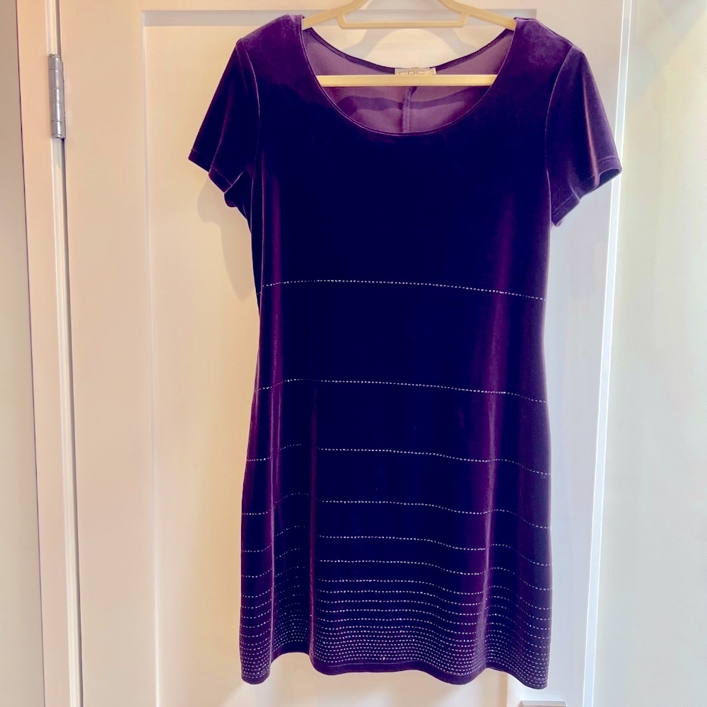 Fun purple velvet mini dress (12)